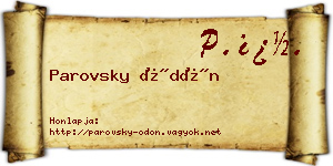 Parovsky Ödön névjegykártya
